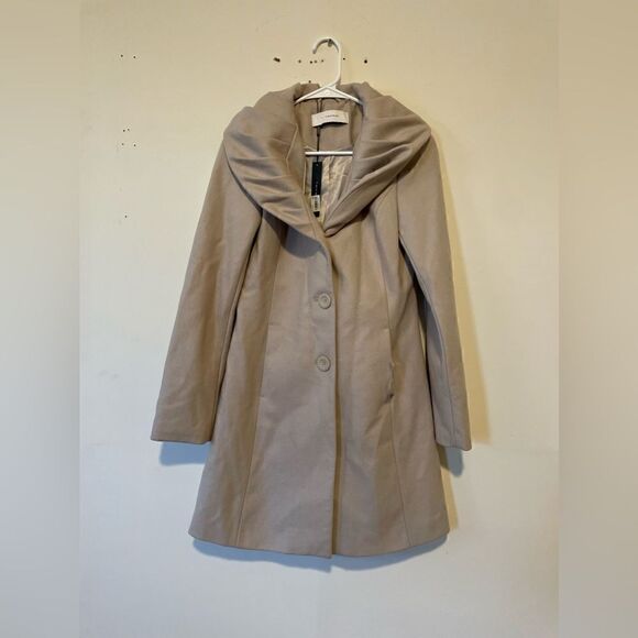 Tahari Abigail Wool Shawl Collar Coat Beige - Picture 6 of 16